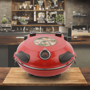 <span class=keywords><strong>Forno</strong></span> Elettrico per Pizza da Interno <span class=keywords><strong>Rosso</strong></span> da 12 Pollici con Controllo della Temperatura e Timer Meccanico per Uso Domestico e Commerciale - Product Image 2