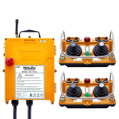 Telecrane Wireless Radio Control F24-60 Joystick Remote Control 2transmitter to 1 Receiver for Crane Hoist and Truck