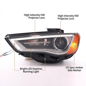 ชุดไฟหน้า LED DRL 12V 50W สำหรับ Audi A3 ปี 2013-2016 รุ่น US พร้อมเลนส์โปรเจคเตอร์ HID - Product Image 3