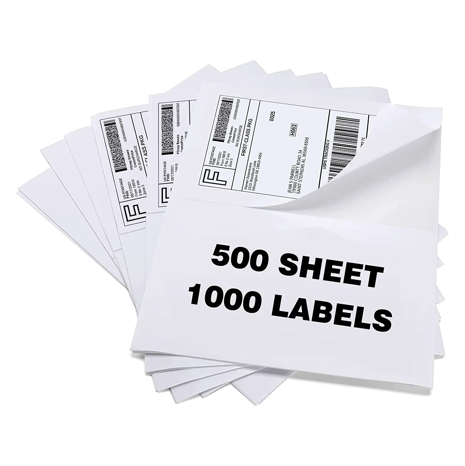 Laser-und Tinten strahl drucker Druckbare selbst klebende Barcode-Fba-Etiketten A4 8,5x11 Zoll Halbblatt-Versand etiketten 2 pro Blatt