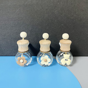 Glass Perfume <strong>Car</strong> <strong>Diffuser</strong> 5ml 8ml 10ml Hot Sale Bottle Glass <strong>Car</strong> Perfume Bottle with Black Wooden Cap Metal <strong>Clip</strong> - Product Image 5