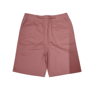 Pantalones cortos de sarga elástica para niños con cintura elástica y cordón ajustable – Dusty Rose - Product Image 1