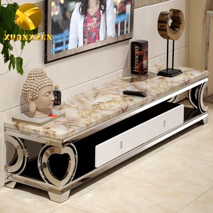 Living room furniture sets new model stainless steel tv stand cabinet luxury tv table modern tv stands with drawer