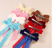 SongMay Nouveau Nœud à Cheveux en Ruban de Velours Doux avec Longue Traîne, Pince Nœud Papillon pour Accessoire Cheveux Femme