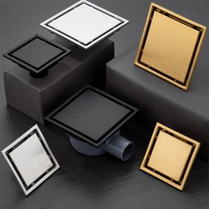 Desagüe <span class=keywords><strong>Vertical</strong></span> cuadrado de rejilla Invisible moderno Drenaje Del Suelo Anti-obstrucción Desagüe de suelo de acero inoxidable de 4x4 pulgadas para Cocina - Product Image 2