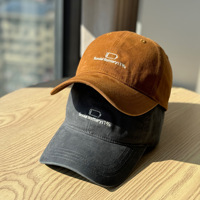 Casquette de baseball en coton brodée vintage structurée à large bord pour femme, vente en gros