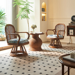 Chaise <span class=keywords><strong>de</strong></span> <span class=keywords><strong>jardin</strong></span> en rotin tressé pour salle à manger, hôtel, maison, restaurant, meubles, chaise pivotante à 360 degrés, table d'appoint, ensemble <span class=keywords><strong>de</strong></span> table d'angle - Product Image 2