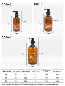 Bouteille en plastique PET personnalisée de 250ml;300ml;480ml;500ml <span class=keywords><strong>Gel</strong></span> douche pour soins de la peau de forme ronde avec emballage de bouteille à pompe - Product Image 4