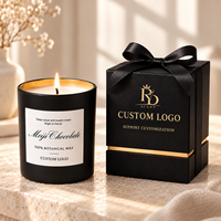 Bougie parfumée en cire de soja blanche de luxe avec logo personnalisé, dans un bocal en verre, pour la décoration de la maison, avec boîte cadeau