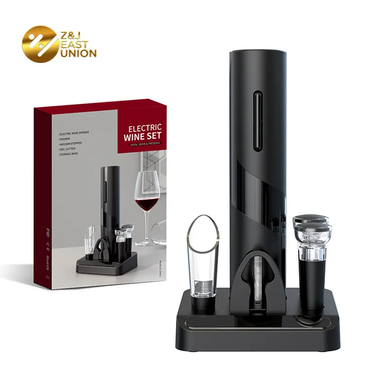 Electrico Popular Electric Wine Opener Set, Battery Operated Wine Bottle Corkscrew Opener with Foil Cutter, Wine Aerator Pourer