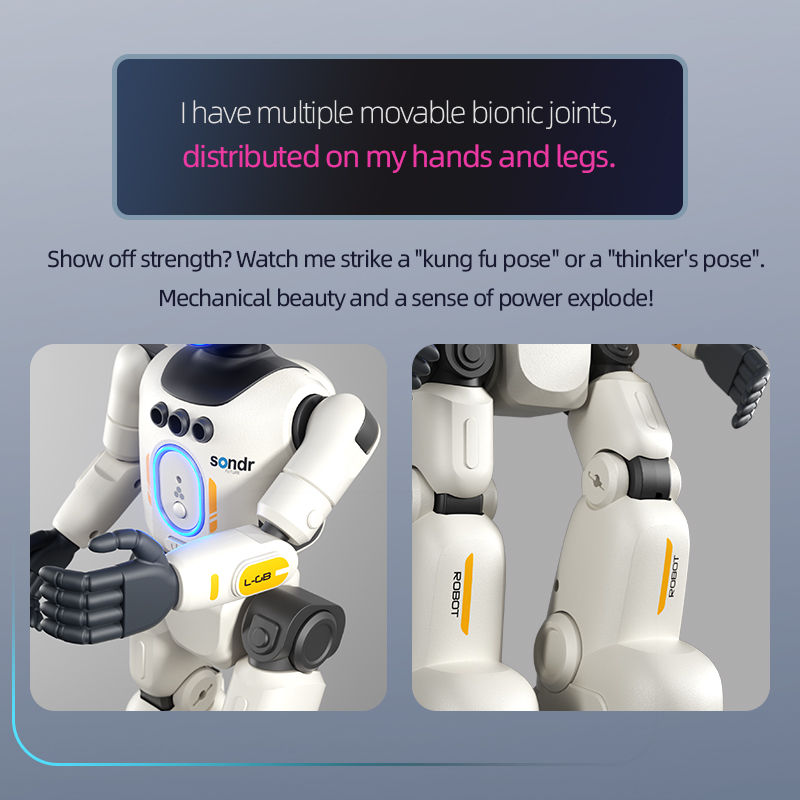 AJB TOYS Remote Control Plastic Educational Robot with Singing Dancing Walking Articulated Joints Mecanum Wheels