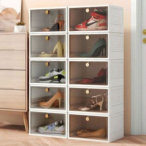 Haogle - Organizador de Oficina de Plástico PP al por Mayor, Caja de Almacenamiento de Zapatos Apilable, Plegable, Multifuncional, Caja Ciega, Combinación DIY - Product Image 3