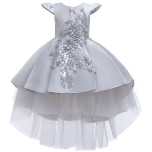 Robe de mariée style occidental pour fille, élégante robe à col rond pour bébés filles, robes perlées pour enfants de 10 ans - Product Image 4