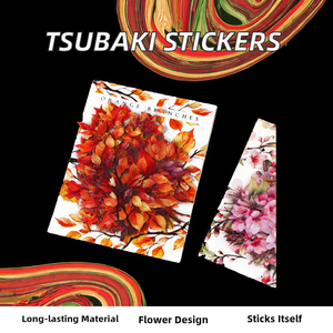 ชุดสติกเกอร์สมุดบันทึกสัตว์เลี้ย<span class=keywords><strong>ง</strong></span>สไตล์วินเทจ Tsubaki Yumuno พร้อมดีไซน์ลายดอกไม้แบบมีกาวในตัว เคลือบเงา สำหรับตกแต่งในช่วงเทศกาล - Product Image 2