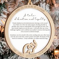 Amitié éléphant Pâques gravé ornement en bois avec carte cadeau de Pâques éléphant cadeaux d'amitié uniques pour les femmes