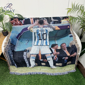 All'ingrosso modello di stella sportiva personalizzata a basso MOQ 1 pz personalizzazione rapida arazzo intrecciato coperta - Product Image 4