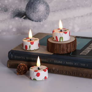 เทียนทีไลท์ 3 มิติ เปลวไฟเหมือนจริง ของตกแต่งบ้าน ใช้แบตเตอรี่ ยี่ห้อ Matti's candela รุ่น Flameless Cherry - Product Image 3