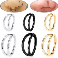 Gaby Piercing en acier inoxydable pour l'oreille, septum, clicker, anneau de nez, boucles d'oreilles segmentées, créoles, piercing sexy
