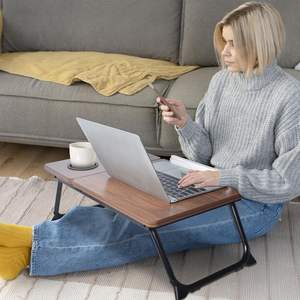 Mesa De Bandeja De Cama Dobrável Multifuncional Ajustável Mesa De Mesa De Colo De Bambu Mesa De Madeira Portátil Portátil para a Cama - Product Image 2