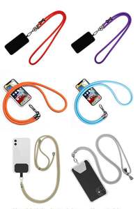 Sac bandoulière personnalisé en polyester long avec cordon rond pour téléphone portable et lanière de cou avec boucle métallique pour smartphone - Product Image 5