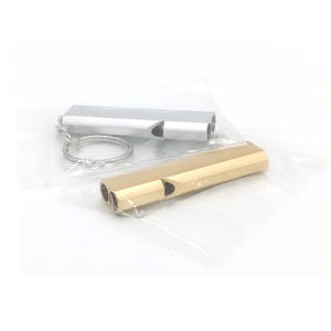 JTKS 2 อลูมิเนียมอัลลอยด์ นกหวีดสองรู สีทอง สีเงิน อุปกรณ์เอาตัวรอดกลางแจ้ง EDC อุปกรณ์ฝึกซ้อมที่ทนทาน - Product Image 2