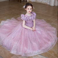Robes longues à fleurs pour filles, style princesse, pour l'été, fête d'anniversaire, mariage, spectacle, costume blanc de Noël, vêtements pour enfants en gros
