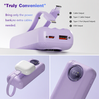 Vente flash - Batterie externe portable avec une grande capacité de 10000 mAh, charge rapide 22,5 W, câble intégré et impression de logo personnalisable