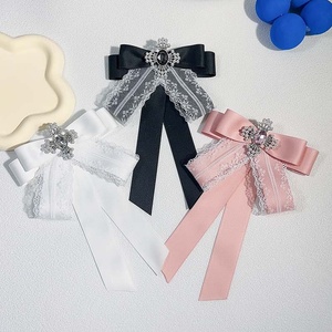 <span class=keywords><strong>Broche</strong></span> en fer style coréen modèle LM74 pour femme, épingle de col professionnelle, décoration en nœud papillon en tissu dentelle - Product Image 2