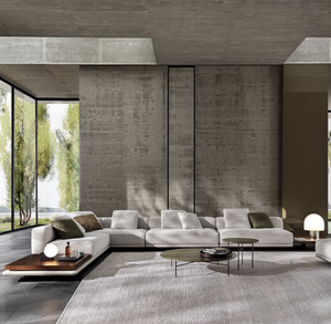 Juego de Sofás de Bambú Ecológico para Sala de Estar con Diseño de Cabecera, Estilo Moderno, Acabado en Madera - Product Image 1