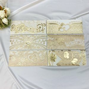 Cartes d'invitation de mariage de luxe personnalisées, <span class=keywords><strong>carte</strong></span> de vœux en papier avec gaufrage pour les mariages - Product Image 6