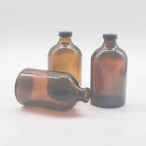 Flacons d'injection moulés de 100 ml en verre ambré transparent de haute qualité pour antibiotiques - Product Image 1