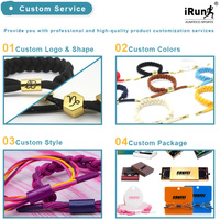 Bracelets de lacet de hockey iRun Bracelets de lacets de chaussures de couleur dégradée avec logo de marque personnalisé Bracelets de lacet tressés