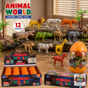 Ensemble de 12 jouets en PVC en forme d'œufs d'animaux avec figurines sauvages, puzzle éducatif DIY pour enfants de 3 à 6 ans - Product Image 6