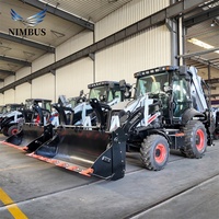 Chargeuse-pelleteuse NIMBUS de qualité supérieure avec essieu de direction à commande fluide, structure durable et godet 4-en-1