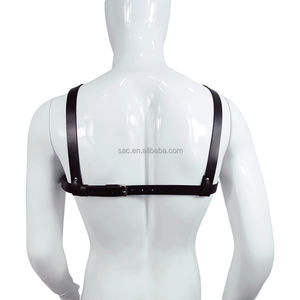 SacKnove 50019 nouvelle tenue Sexy alternative bretelles soutien homme haut corps en cuir jarretelles <span class=keywords><strong>porte</strong></span>-jarretelles pour hommes harnais - Product Image 3