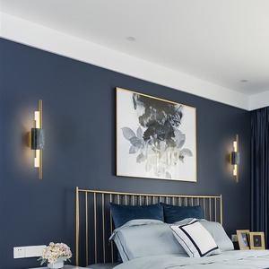 Décoration intérieure, <span class=keywords><strong>applique</strong></span> <span class=keywords><strong>murale</strong></span> LED moderne de luxe, <span class=keywords><strong>applique</strong></span> <span class=keywords><strong>murale</strong></span> en marbre avec abat-jour doré/blanc, 2700K blanc chaud, à intensité variable, pour salon - Product Image 5