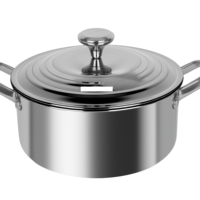 Casserole en acier inoxydable 304 de haute qualité à trois couches, avec deux poignées, finition polie miroir, compatible induction LFGB