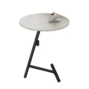 Youtai Wholesale cheapest iron frame side table small slate round topdesk table for living room