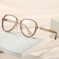 Montures de lunettes d'ordinateur transparentes à double pont pour femmes, monture métallique, lunettes optiques claires pour ordinateur
