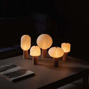 Lampe de table japonaise Wabi Sabi, lumière LED, ampoule E27, interrupteur de commande, lampe de chevet, lampe de salon, lampe de canapé - Product Image 5
