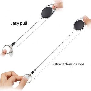 Wholesale Hot Sell <b>Custom</b> Logo Retractable Heavy Duty Wire <b>Key</b> Keychain Holders Metal Badge Reel - Product Image 3