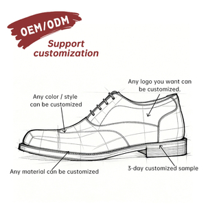 OEM Custom Men's Business Formal Oxfords Lace-Up <b>Shoes</b> Handcrafted Cowhide Upper Waterproof Breathable Anti-Slip Shock Resistant - Product Image 2