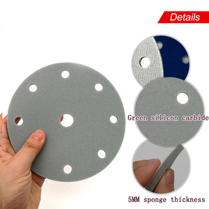 Disque de ponçage en mousse de 6 pouces à 9 trous avec fixation auto-agrippante, abrasif, pour ponçage humide et sec, idéal pour le métal, le bois et le polissage de meubles - Product Image 2