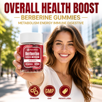 Bonbons gélifiés à la berbérine végétaliens, sans OGM, sans gluten, sans sucre, pour soutenir une alimentation saine et favoriser la perte de poids