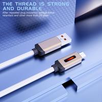 Cable USB Tipo-C de Carga Rápida con Diseño Iluminado y Trenzado de Nailon con Luces LED