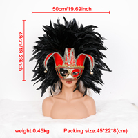 Masque en plumes véritable de style vénitien fait à la main, accessoire de costume de luxe pour événements et bals masqués, pour adultes unisexe