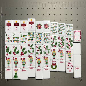 Fichas de Mahjong Navideñas, Fichas de Póker, Piezas de Dominó, Aspecto de Cerámica Blanca, Juego de Regalo Personalizado - Product Image 1