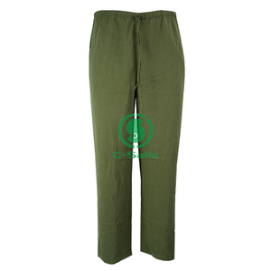 Pantaloni da Uomo <span class=keywords><strong>Verde</strong></span> Oliva con Elastico in Vita e Coulisse, Casual, Larghi, Dritti, Personalizzabili in Nylon Cotone <span class=keywords><strong>Lino</strong></span> con Tasche Laterali - Product Image 2