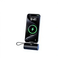 Mini Power Bank avec câble intégré, affichage LED, chargeur portable, noir