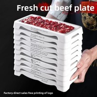 Assiette de service rectangulaire empilable en mélamine écologique BST de qualité alimentaire pour plateau de viande, idéale pour les restaurants de bœuf et les plats chauds